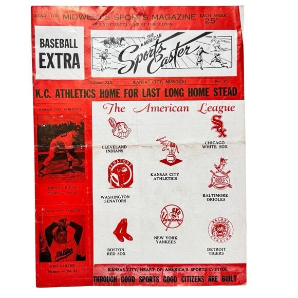 RARE 1959 THE AMERICAN SPORTS CASTER BASEBALL PROGRAM # 15 - The American League